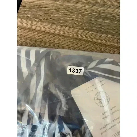 Striped One-Shoulder Navy & White Women's Swimsuit - Picture 13 of 13